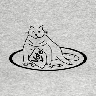 Chonk Cat says Vote Outline T-Shirt